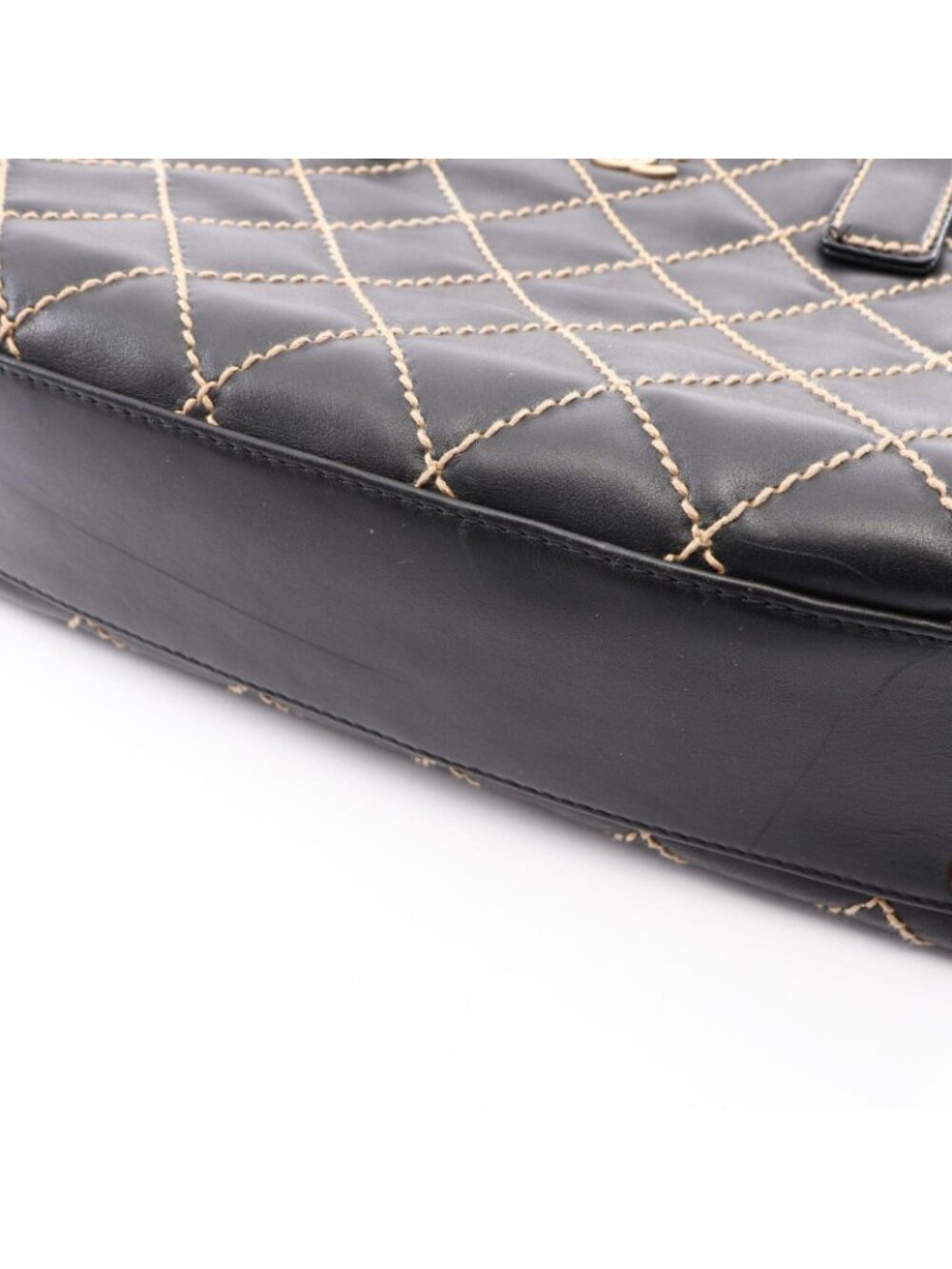 ★SOLD★ Chanel Handbag Wild Stitch Black Leather - Picture 8 of 11